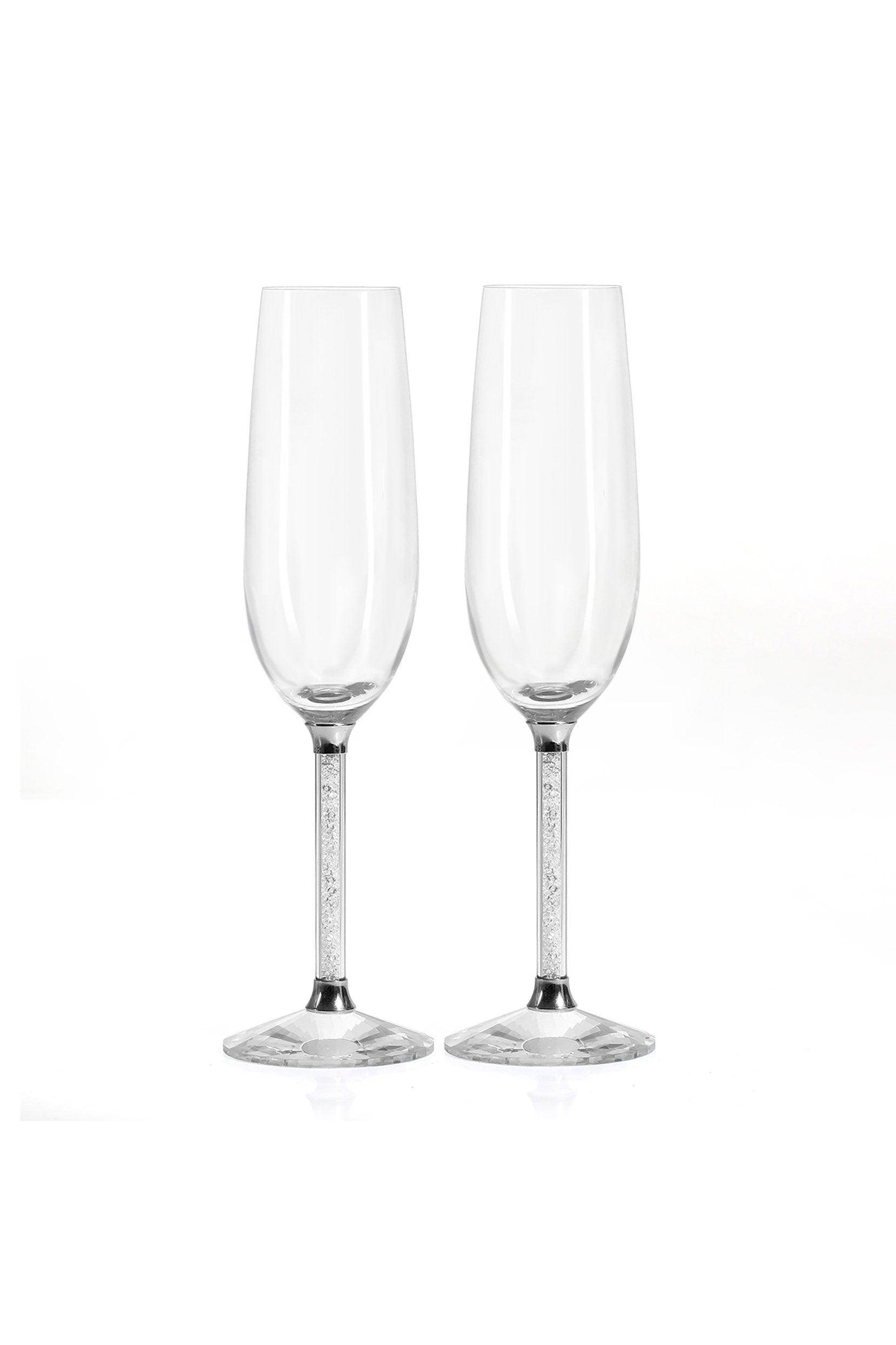 Always and Forever Crystal Champagne Flutes Set of 2 Pieces Wedding Toasting Flutes Crystal Glass Anniversary Gifts Wedding Couples Gift CGF0286 - COCOMELODY
